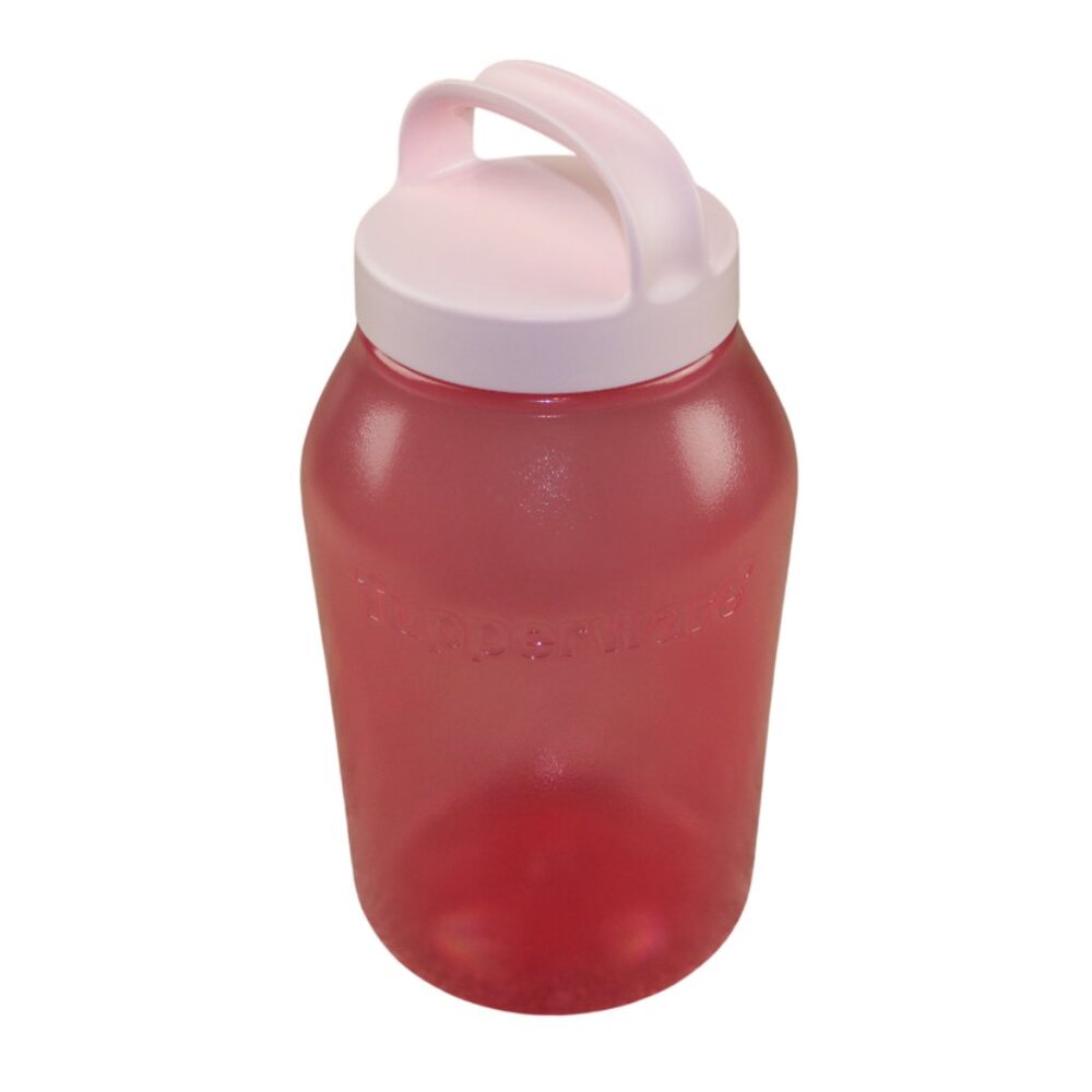 Tupperware Universal Jar 3 Qt Quart XL Pink Jug Travel Storage Twist Lid NEW NOS